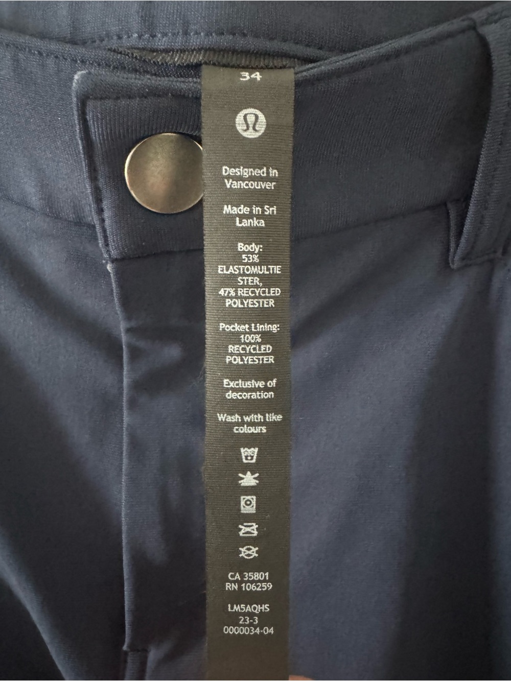 lululemon athletica Navy Straight-Leg Performance Pants - Picture 3 of 3